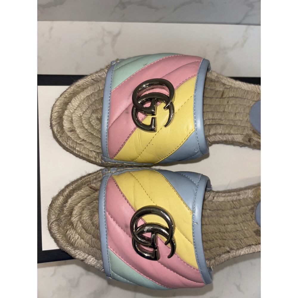 Gucci Espadrille Slides in Multi-Color with Logo - image 2